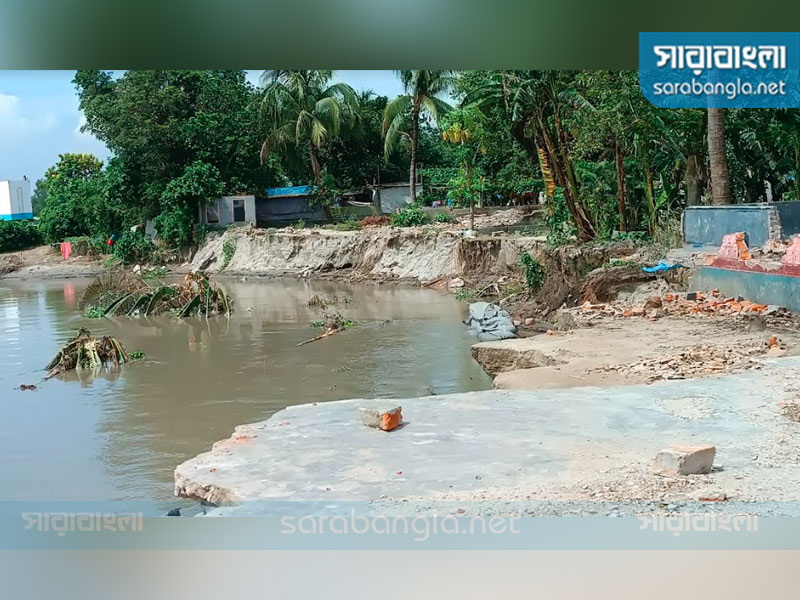 যমুনার ভাঙনে তলিয়ে গেছে ঘর-বাড়ি, ছবি: সারাবাংলা