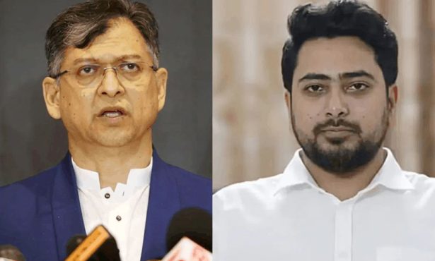 বিএনপির স্থায়ী কমিটির সদস্য সালাহউদ্দিন আহমেদ ও এনসিপির আহ্বায়ক নাহিদ ইসলাম।