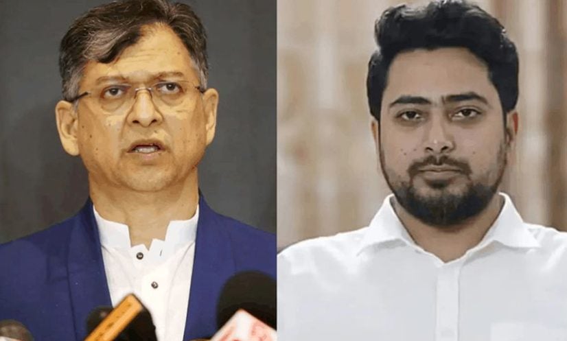 বিএনপির স্থায়ী কমিটির সদস্য সালাহউদ্দিন আহমেদ ও এনসিপির আহ্বায়ক নাহিদ ইসলাম।