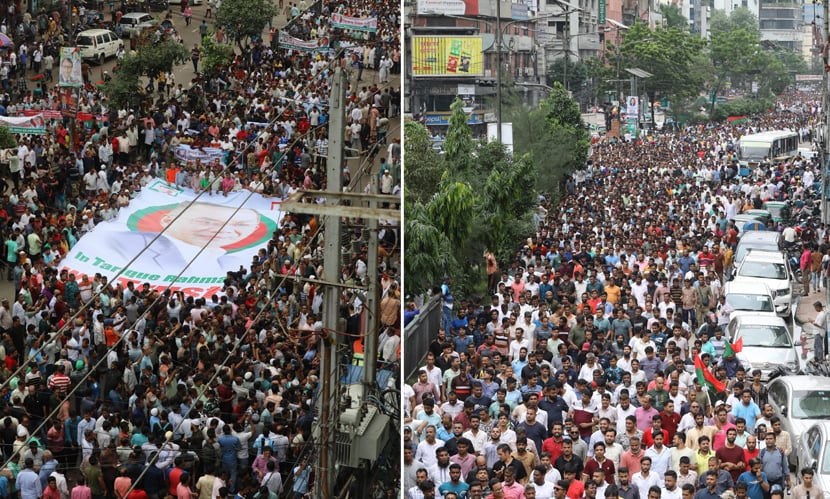 ঢাকা মহানগর উত্তর ও দক্ষিণ বিএনপি আয়োজিত সমাবেশ। ছবি: সারাবাংলা