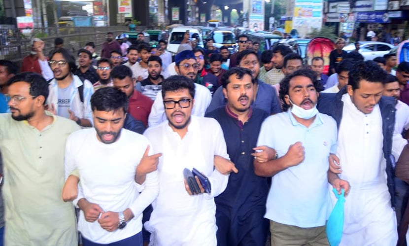 শেখ হাসিনার ফাঁসির রায়ের পর চট্টগ্রামে আনন্দ মিছিল। ছবি: সারাবাংলা