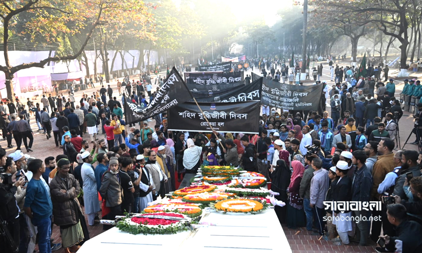 শহিদ বুদ্ধিজীবী স্মৃতিসৌধে সর্বস্তরের মানুষের শ্রদ্ধা