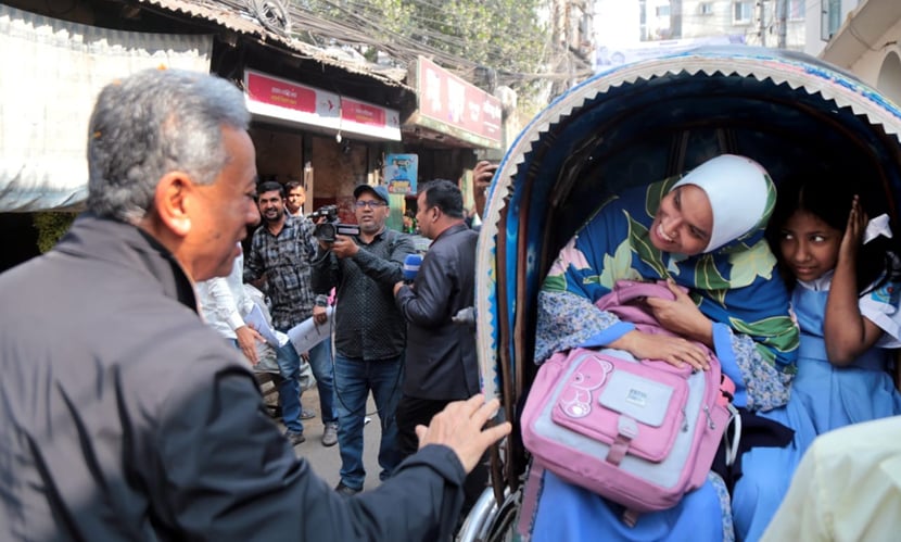 চট্টগ্রাম-১১ আসনে বিএনপির প্রার্থী আমীর খসরু মাহমুদ চৌধুরীর গণসংযোগ। ছবি: সংগৃহীত