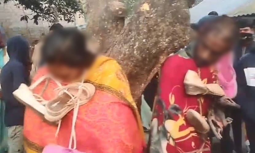 পরকীয়া করতে গিয়ে ধরা, অতঃপর মাথা ন্যাড়া ও গলায় জুতার মালা