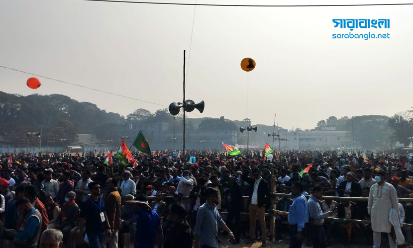 কানায়-কানায় পূর্ণ পলোগ্রাউন্ড তারেক রহমানের অপেক্ষায়