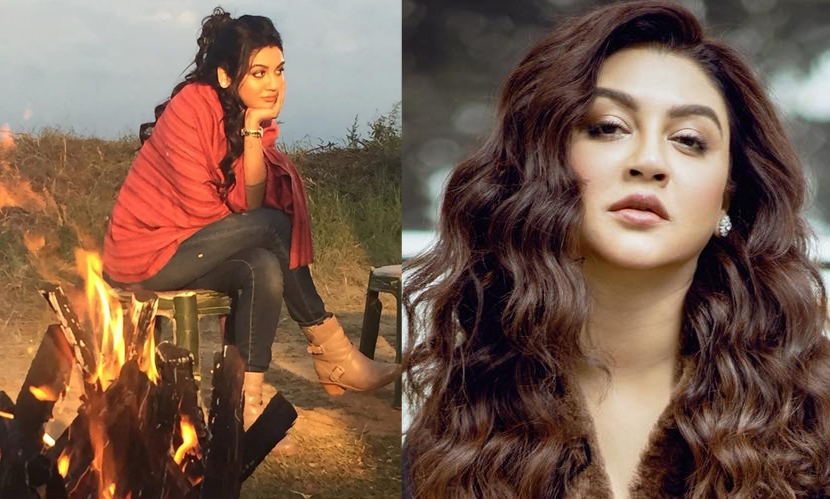 শীতের আমেজে আগুনের উষ্ণতায় জয়া আহসান