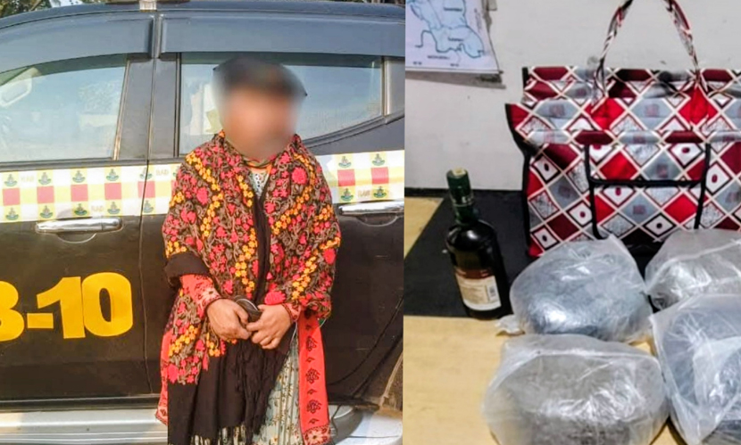 গাঁজা ও বিদেশি মদসহ নারী মাদক ব্যবসায়ী গ্রেফতার