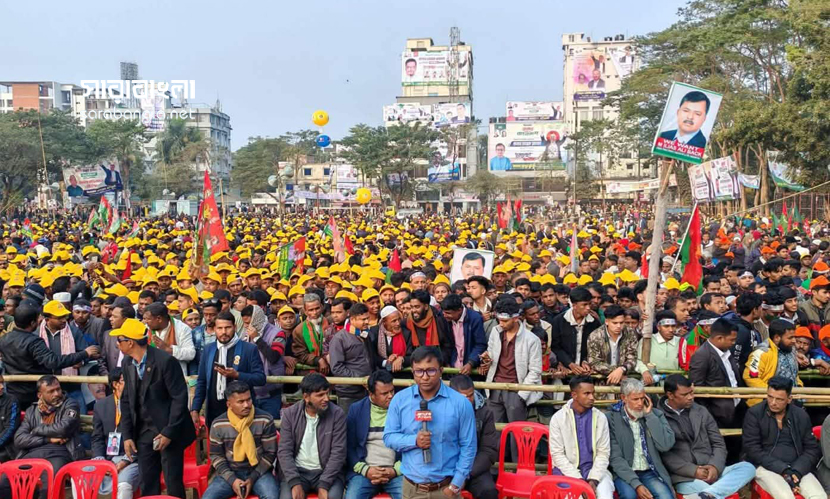 সিলেটে তারেক রহমানের জনসভায় মানুষের ঢল