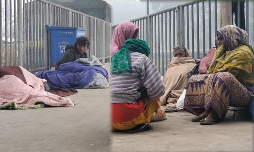 রেলস্টেশনের ফুটপাতে অসহায়দের নীরব আর্তনাদ