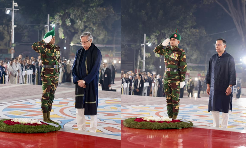 একুশের প্রথম প্রহরে ভাষা শহিদদের প্রতি রাষ্ট্রপতি ও প্রধানমন্ত্রীর শ্রদ্ধা