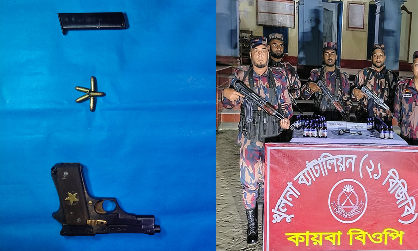 বেনাপোল সীমান্তে পিস্তল-গুলি উদ্ধার