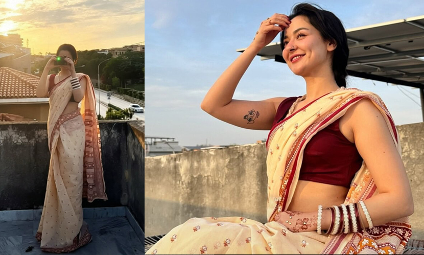 ঈদে শাড়ির স্টাইলে ভক্তদের ক্রাশ করলেন পাকিস্তানি তারকা হানিয়া আমীর