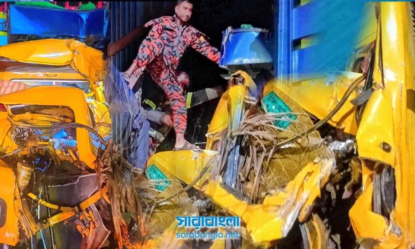 দিনাজপুরে বিকল ট্রাকে গ্যাস সিলিন্ডারবাহী ট্রাকের ধাক্কা, চালকের সহকারী নিহত