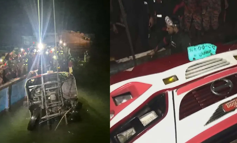 তোলা হয়েছে পদ্মায় ডুবে যাওয়া সেই বাস, ১৬ জনের মরদেহ উদ্ধার