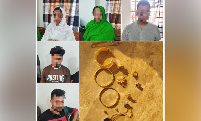 রাজধানীতে চুরি যাওয়া স্বর্ণালংকারসহ গ্রেফতার ৫