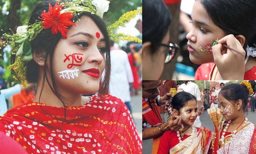 বৈশাখে উৎসবের ভাষায় আলপনা