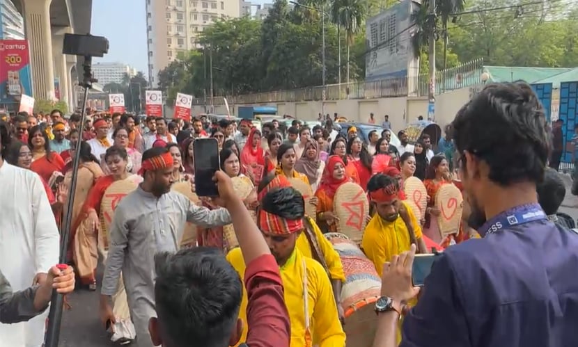 নববর্ষ বরণে এনসিপির বর্ণাঢ্য শোভাযাত্রা