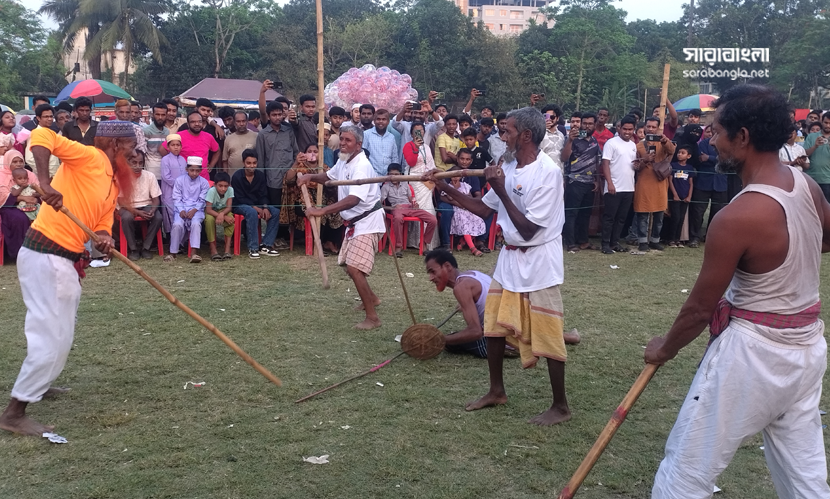 বাংলা নববর্ষ উপলক্ষ্যে রাজবাড়ীতে ঐতিহ্যবাহী লাঠি খেলা