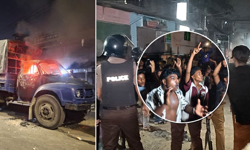 চট্টগ্রামে পুলিশের গাড়িতে আগুন, গুলিতে আহত ৪
