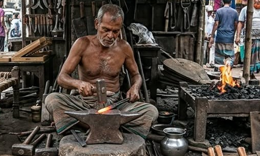 কোরবানিকে ঘিরে শেষ মুহূর্তেও বিক্রি হচ্ছে দা-বটি-ছুরি-চাপাতি