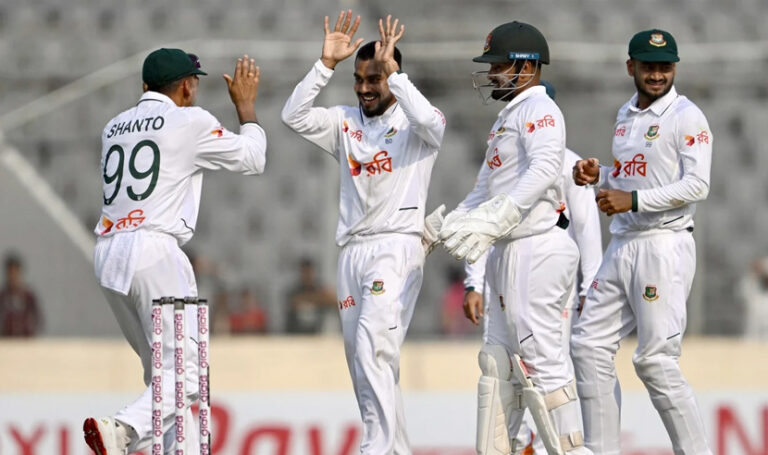 দ্বিতীয় দিন শেষে ২৩৪ রানে এগিয়ে বাংলাদেশ