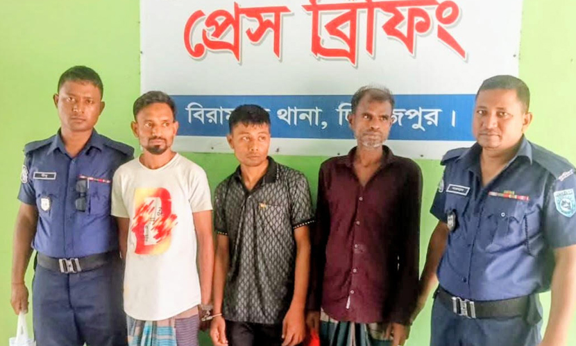 বিরামপুরে ট্যাপেন্টাডলসহ ৩ মাদক ব্যবসায়ী গ্রেফতার