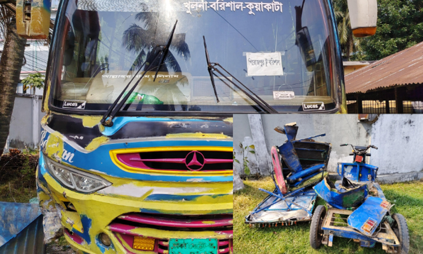 পিরোজপুরে বাসের ধাক্কায় অটোরিকশা যাত্রী নিহত, আহত ২