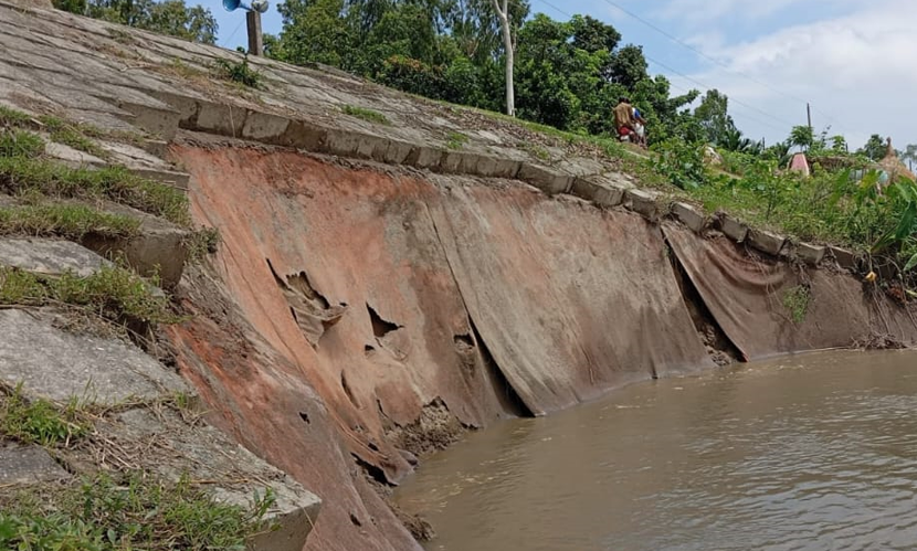 ফের ধস ব্রহ্মপুত্রের ডানতীর রক্ষা বাঁধে, বাড়ছে আতঙ্ক