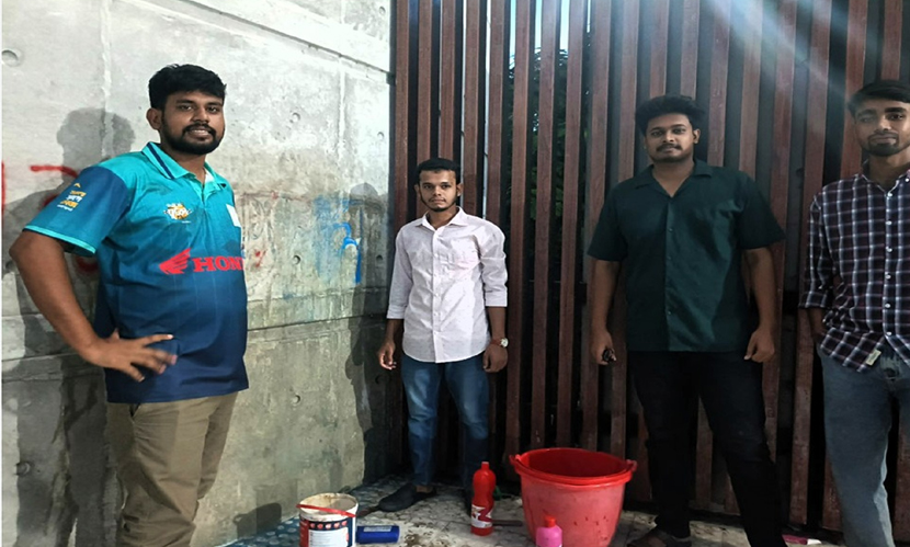 ভুল স্বীকার করে দেয়ালের লেখা মুছল ছাত্রদল, সাধুবাদ শিবির-সমন্বয়ক-ভিসির