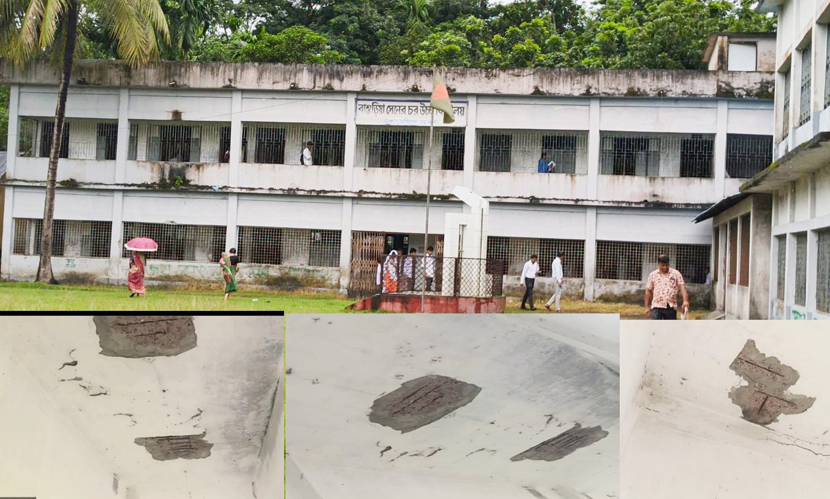 টুঙ্গিপাড়ায় ঝুঁকিপূর্ণ বিদ্যালয় ভবনে পাঠদান, আতঙ্কে শিক্ষার্থীরা
