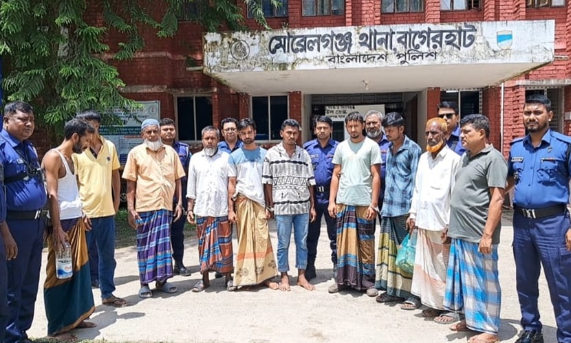 মোরেলগঞ্জে পুলিশের বিশেষ অভিযানে গ্রেফতার ১০