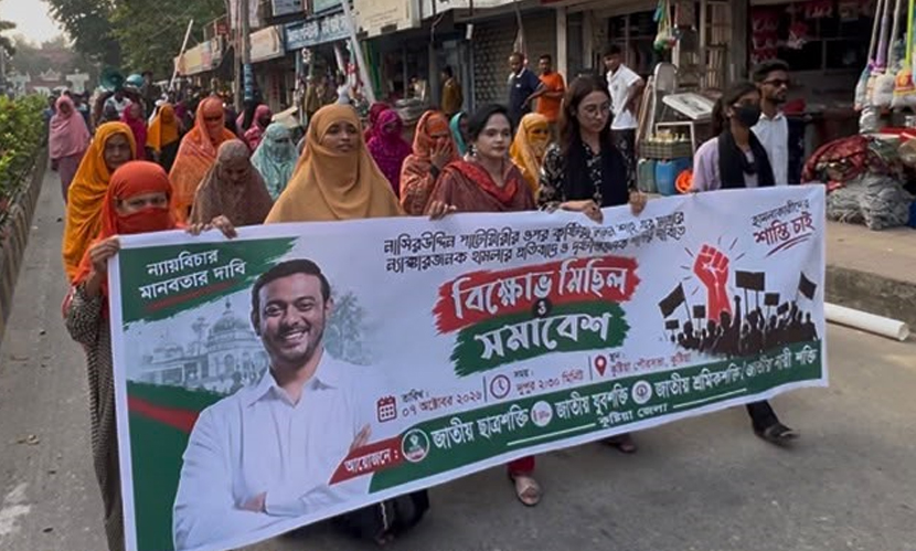 নাসীরুদ্দীন পাটোয়ারীর ওপর হামলার প্রতিবাদে কুষ্টিয়ায় বিক্ষোভ