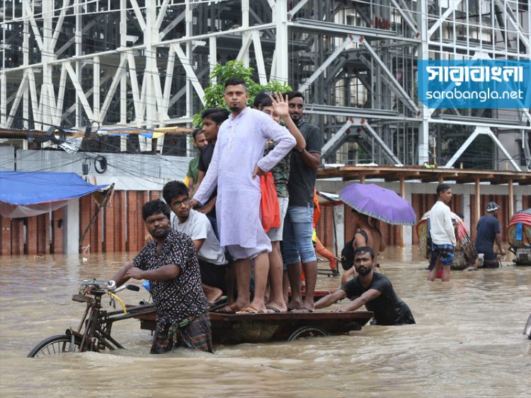 রাজধানীতে ৩ ঘণ্টায় ৬০ মিলিমিটার বৃষ্টি